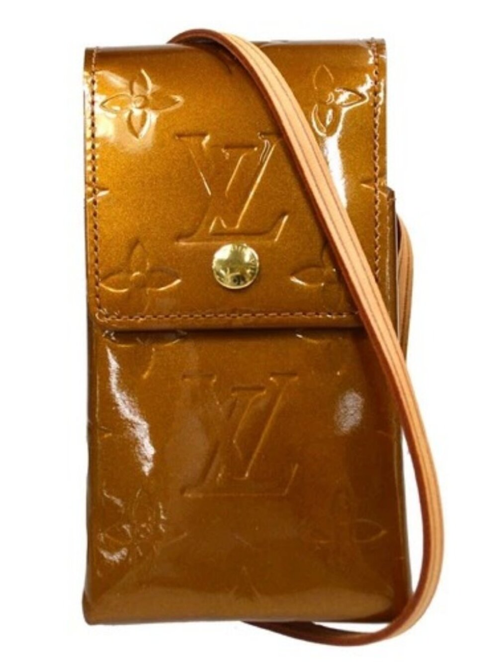 LOUIS VUITTON VERNIS GREENE CIGARETTE CASE SHOULDER BAG M91156 TH0022 15104